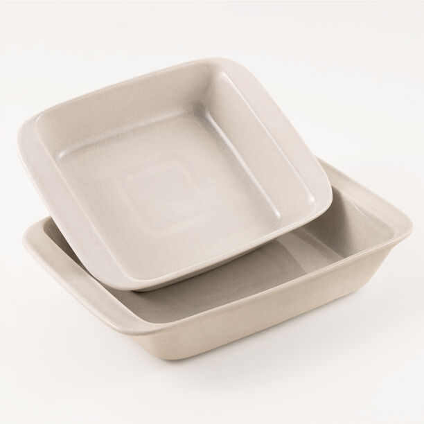 La Mesa stoneware oven to table dishes set of 2pcs, cream image number 0