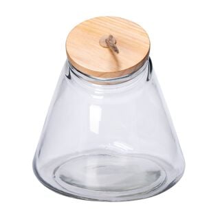 Alberto Leaning Glass Jar With Wooden Lid 2200Ml