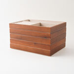 Homez wooden jewelry organizer with divisions 25*18*13cm image number 0