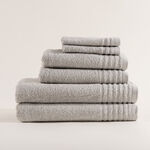 Boutique Blanche 6 Piece Gray Cotton Towel Set image number 3