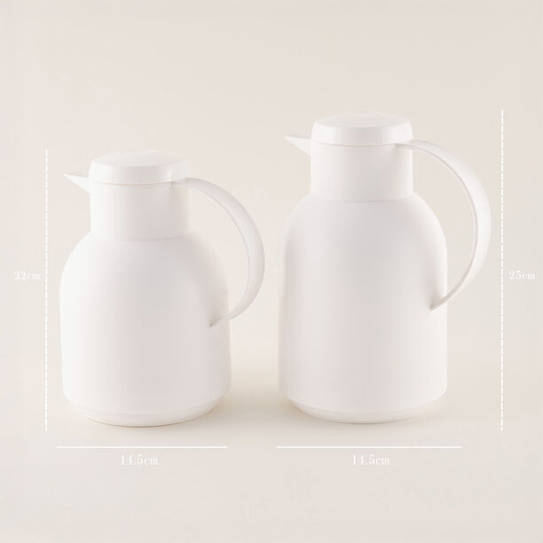 Dallety Plastic Vacuum Flask 2 Pieces Set White  image number 2