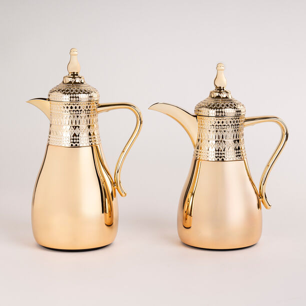 Dallaty gold stainless steel flask 1L + 700ml 2 pcs image number 0