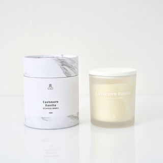 Candle jar 400g cashmere vanilla fragrance in white