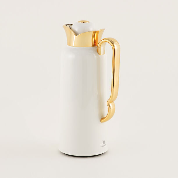 دلتي دلة ستانلس ستيل، أبيض مع ذهبي 1 لتر image number 0
