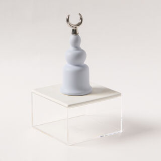 La Mesa mauve acrylic decorative box with silver crecent 12*12*23.3