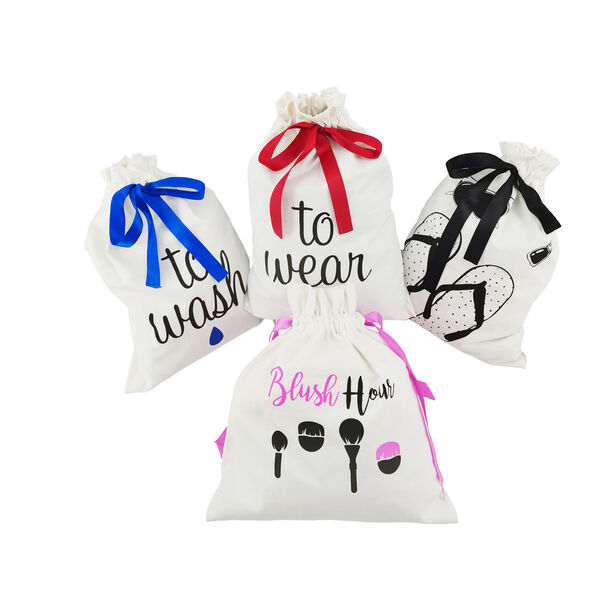 4 Pcs Draw String Bag Set image number 0