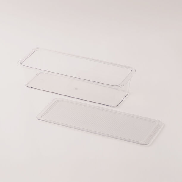 البرتو منظم ثلاجة شفاف مع غطاء 32.1*12.5*7.8سم image number 0