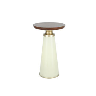 Drinktable Glass Base White Gold Brass Top 30 *51 cm
