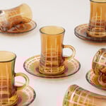 Dallaty 12pcs glass tea set, brown image number 1