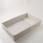 هومز منظم ملابس تخزين بطانيات تحت السرير من البوليستر، بيج 95*38*22 سم image number 1