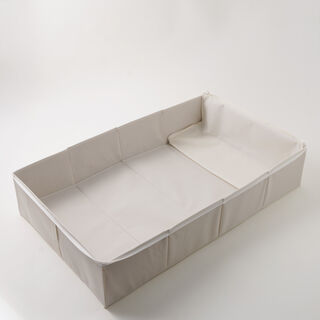 هومز منظم ملابس تخزين بطانيات تحت السرير من البوليستر، بيج 95*38*22 سم