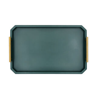 Acacia wooden green serving tray 49.5*31.8*9.1 cm