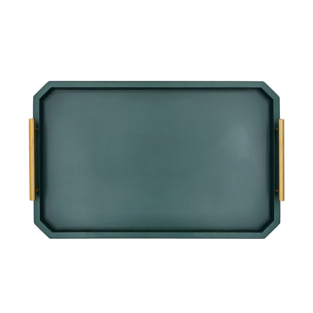 Acacia wooden green serving tray 49.5*31.8*9.1 cm image number 2