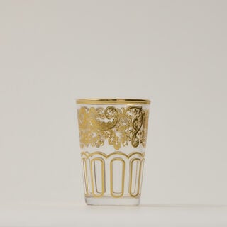 Moroccan Tea Glass Transparent Real Gold Vol:6Oz