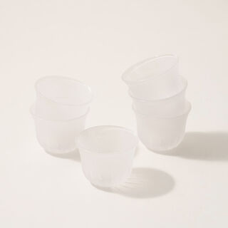 Dallaty glass 6pcs coffee cup set, white