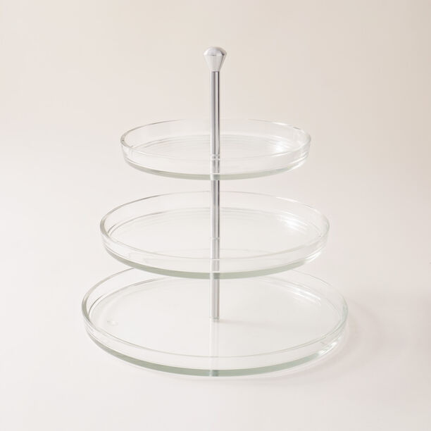 Borgonovo 3tier cake transparent stand 22 cm, 27 cm, and 32 cm image number 1