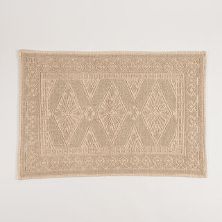 Boutique Blanche Diamond Jacquard 100% Cotton Bathmat 60*90Cm Natural
