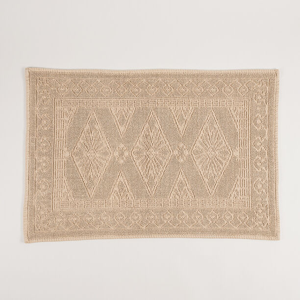 Boutique Blanche Diamond Jacquard 100% Cotton Bathmat 60*90Cm Natural image number 0
