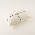 Homez White Cross Line Rectangular Cushion Cover, 30*45Cm image number 2