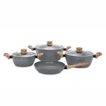 Alberto 7 Pieces Non Stick Forged Aluminum Cookware Set With Glass Lid Grey Color image number 0
