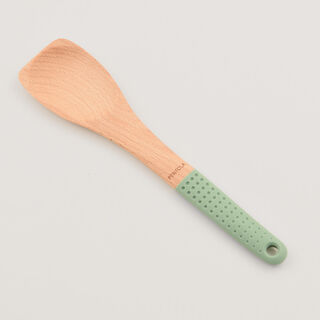 Pentola wood bluntend spoon, silicone handle, green 30*6.9*1.5 cm