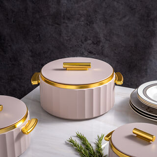 La Mesa matte lailac & gold plastic food warmer 4L