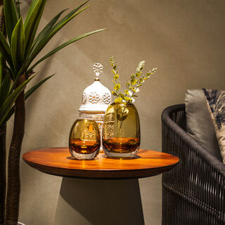 Glass Vase Amber Dia12Xht:18 Cm
