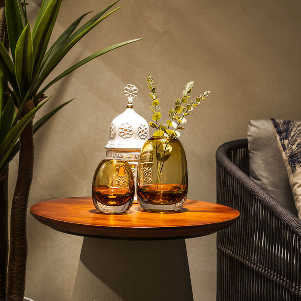 Glass Vase Amber Dia12Xht:18 Cm image number 0