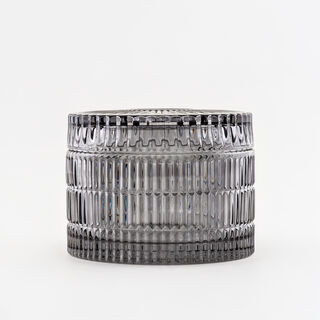 علبة مناديل هومز زجاج رمادي فاتح 16*16*11 سم