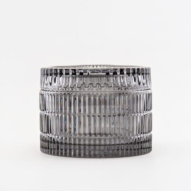 علبة مناديل هومز زجاج رمادي فاتح 16*16*11 سم image number 0