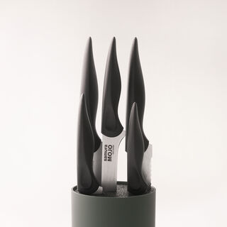 Samura 6pcs stainless steel mojo knife block set in black