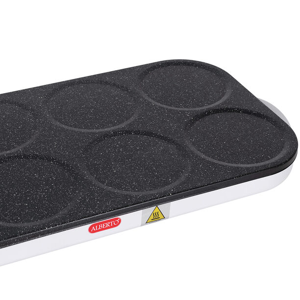 Alberto white/black pan cake maker 1450W, 8 slots image number 2