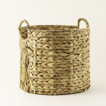 Homez Water Hyacinth And Rattan Storage Basket 35*35*35Cm, Beige image number 3