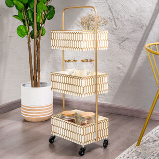 3Tiered Metal Square Serving Trolley