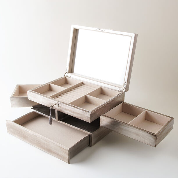 Homez jewelry box, 3 layers 36.8*27.3*18.4cm image number 5