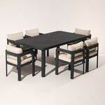 Homez Aluminum Outdoor Dining Table With Fabric Cushion, Grey image number 1