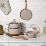 Alberto 7pcs granite cookware set pink image number 5