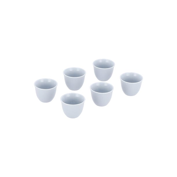 Dallaty light blue glass and porcelain Tea and coffee cups set 18 pcs image number 4