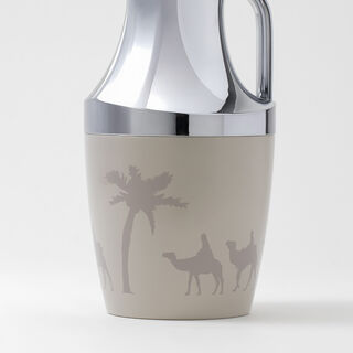 Dallaty 1L stainless steel vacuum flask with camel pattern in beige