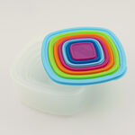 Pentola 7pcs plastic square food container set with lids image number 2