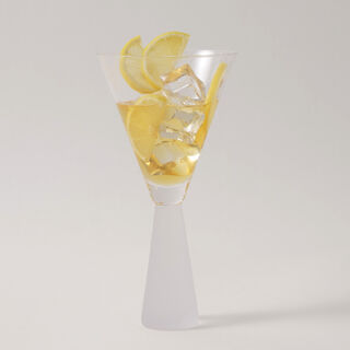 La Mesa Set Of 2 Tall Glasses Frosted Bottom Modern Design