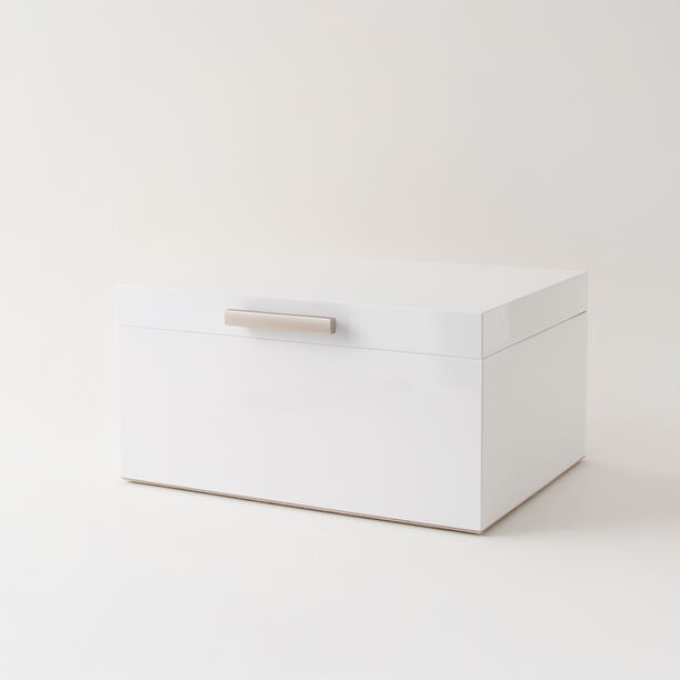 هومز صندوق مجوهرات وسط وطبقتين للتخزين أم دي أف 26*19*13سم، أبيض image number 0