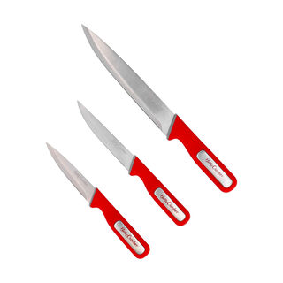 Betty Crocker 3Pcs Kitchen Knife Set L:10/12.7/20.3 Cm Red Color