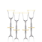 Manuscript et Of 4 Clear Juice Glass With Gold Rim Of Mouth & Bottom image number 1