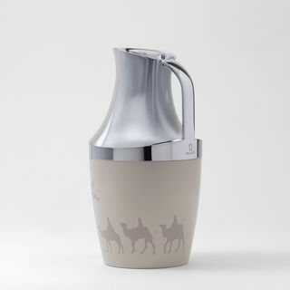 Dallaty 1L stainless steel vacuum flask with camel pattern in beige
