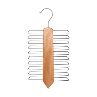 20 Racks Wooden Tie Hanger Natural 15X12X31.5