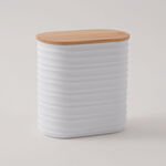 البرتو حافظة طعام بغطاء بامبو بلاستيك، أبيض 13.8*8*14 image number 0