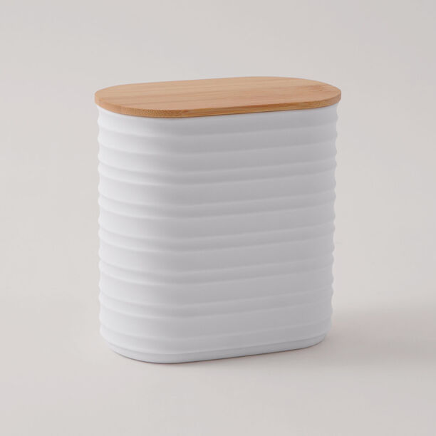 البرتو حافظة طعام بغطاء بامبو بلاستيك، أبيض 13.8*8*14 image number 0