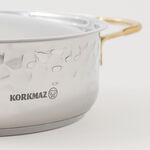 Korkmaz stainless steel cookware set of 8pcs, silver image number 6