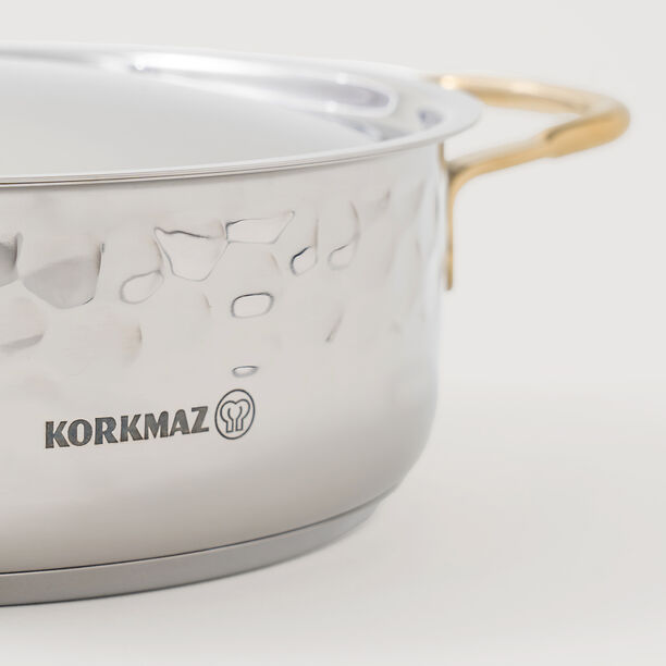 Korkmaz stainless steel cookware set of 8pcs, silver image number 6
